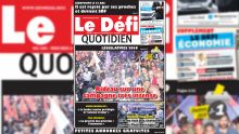 Voici la Une du Defi Quotidien de ce Mercredi 06 novembre 2019
