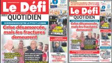 Voici la une du Défi Quotidien de ce Vendredi 07 Novembre 2025