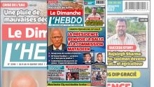 Voici la Une de Le Dimanche/L'Hebdo de ce dimanche 08 Janvier 2023