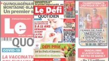 Voici la une du Défi Quotidien de ce lundi 09 Mai 2022