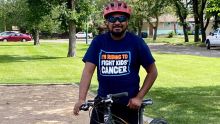 Au Canada : Frédéric Marivel pédale contre le cancer