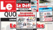 Voici la Une du Defi Quotidien de ce Mercredi 09 octobre 2019