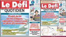 Voici la une du Défi Quotidien de ce Jeudi 13 Novembre 2025