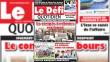 Voici la Une du Defi Quotidien de ce mercredi 16 janvier 2019