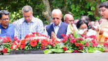 Dépôt de gerbes au Samadhi de ssr - Le Dr. Navin Ramgoolam : «San li, to pa ti pou la…»