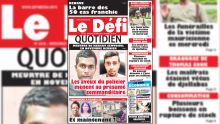 Voici la Une du Defi Quotidien de ce mercredi 20 Mars 2019