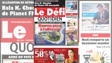 Voici la Une du Défi Quotidien de ce Vendredi 24 mai 2019