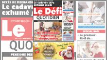 Voici la Une du Defi Quotidien de ce mercredi 25 décembre 2019