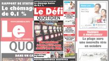 Voici la Une du Defi Quotidien de ce Vendredi 27 septembre 2019