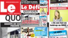 Voici la Une du Defi Quotidien de ce mercredi 28 août 2019