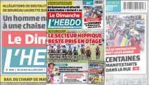 Voici la Une de Le Dimanche/L'Hebdo de ce dimanche 29 Mai 2022