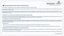 Communiqué du Joint Venture Sotravic/Strata