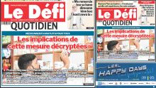 Voici la une du Défi Quotidien de ce Lundi 30 Septembre 2024