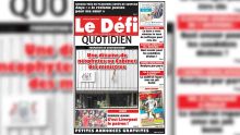 Voici la Une du Defi Quotidien de ce lundi 11 novembre 2019