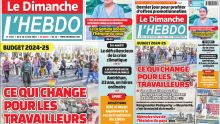 Voici la Une de Le Dimanche/L'Hebdo de ce Dimanche 09 Juin 2024
