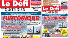 Voici la une du Défi Quotidien de ce Vendredi 23 Mai 2025