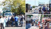 Roche-Bois : sit-in des éboueurs de la mairie de Port-Louis