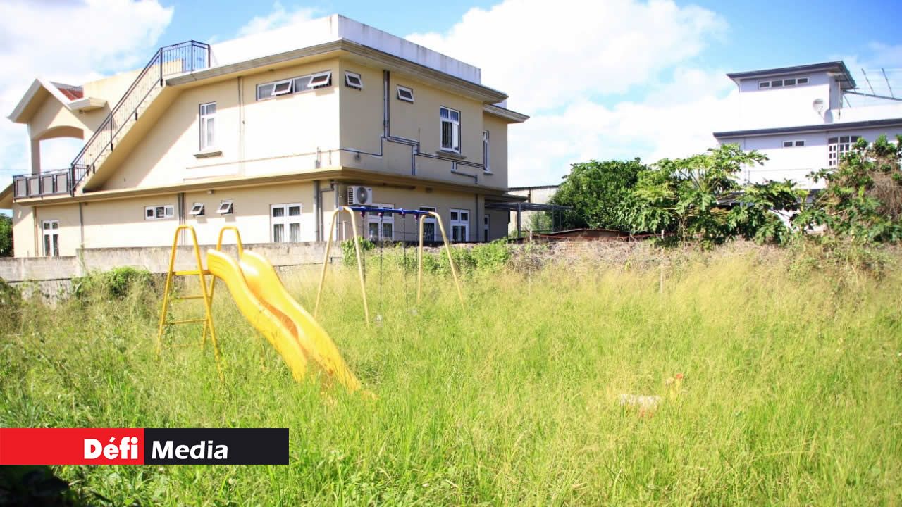 Les hautes herbes ont envahi l’espace de jeu. Notre-Dame