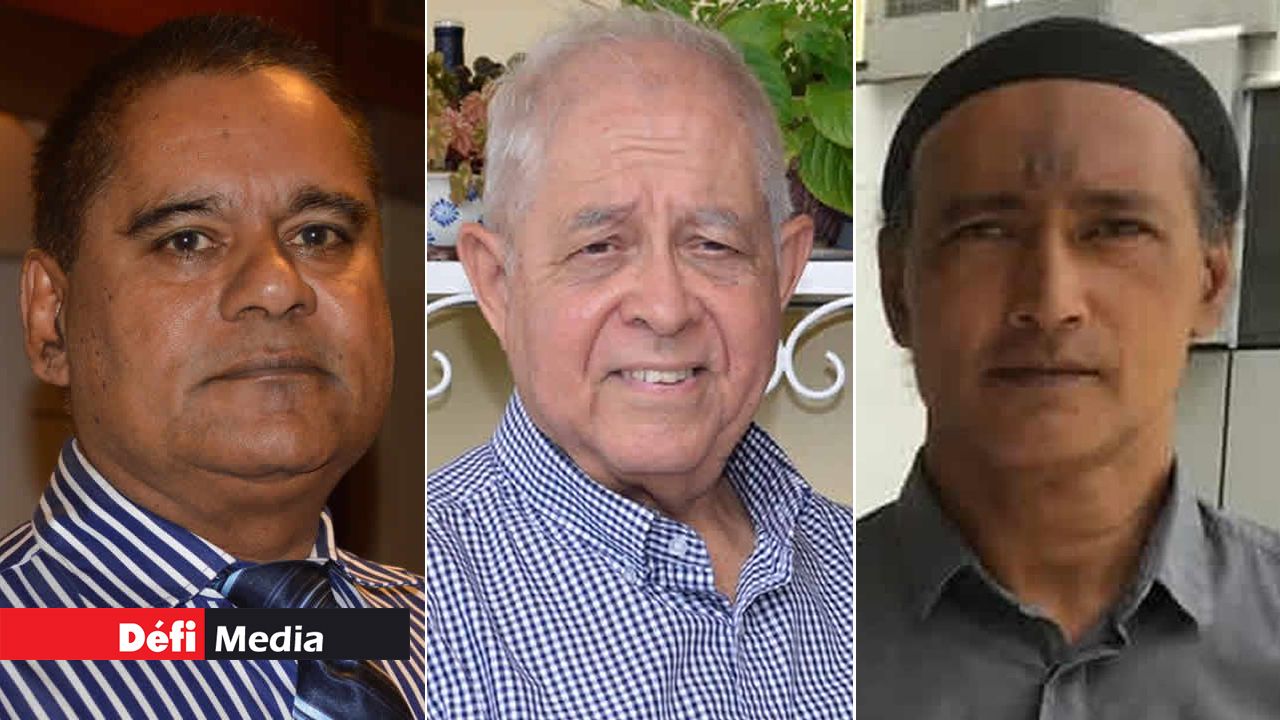 Rashid Imrith, Pierre Dinan et Faisal Ally Beegun.