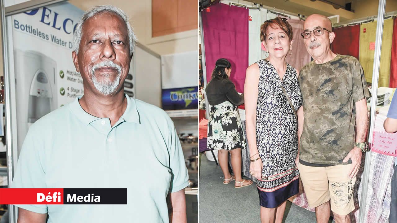 Zaid Heerah a jeté son dévolu sur des ustensiles en plastique. Le couple Lisette et Gilbert Plassan a trouvé de bonnes affaires lors du Salon.