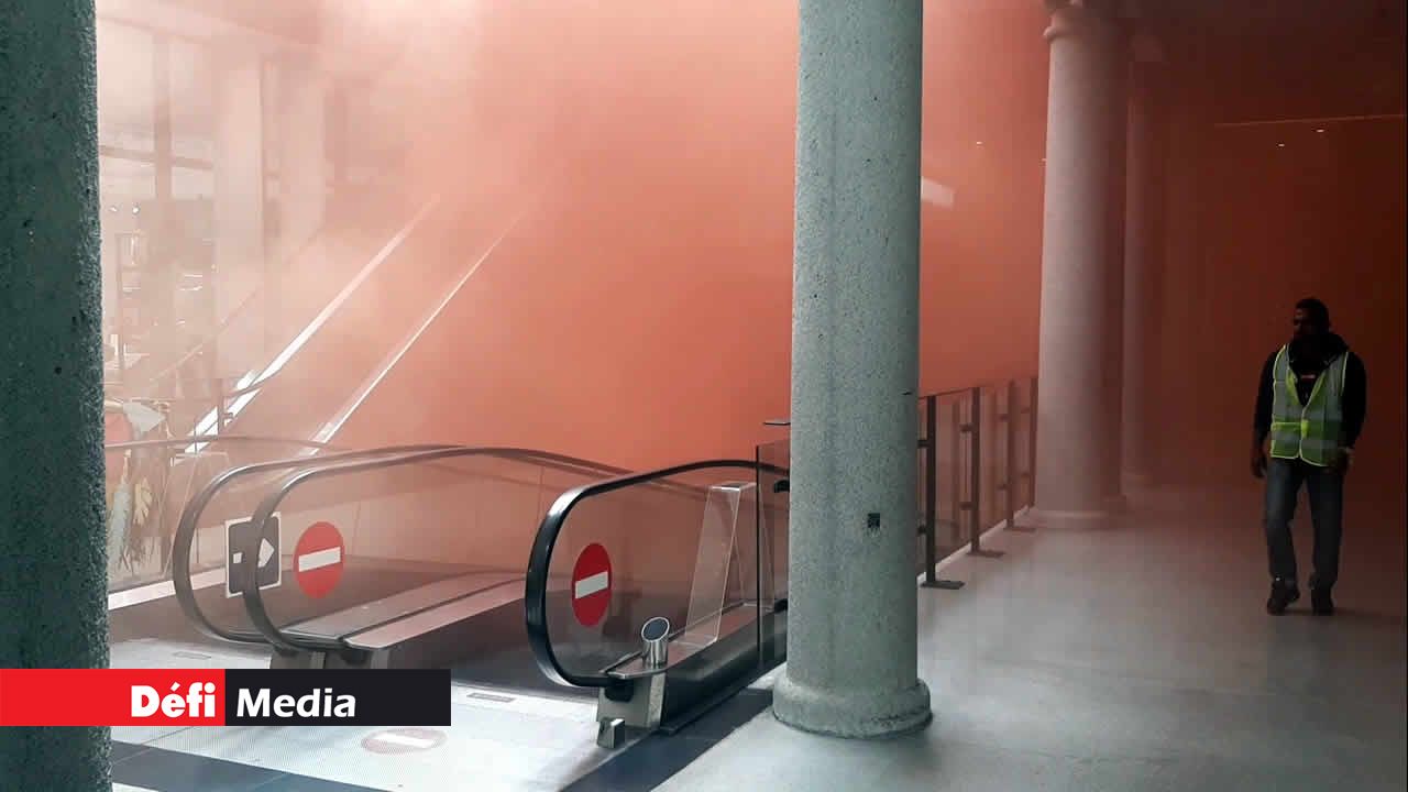 De la fumée dans le centre commercial de So’flo. Simulation d’incendie