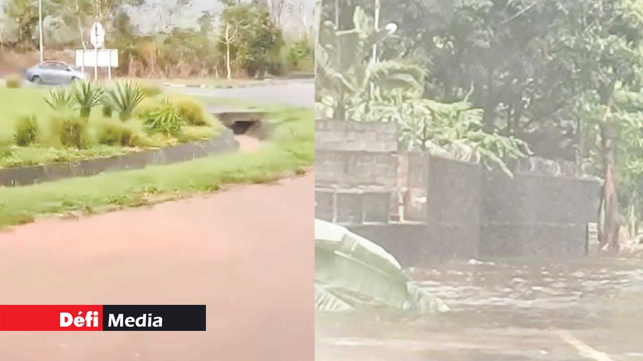 À Tamarin, le chemin s’est transformé en rivière littéralement.