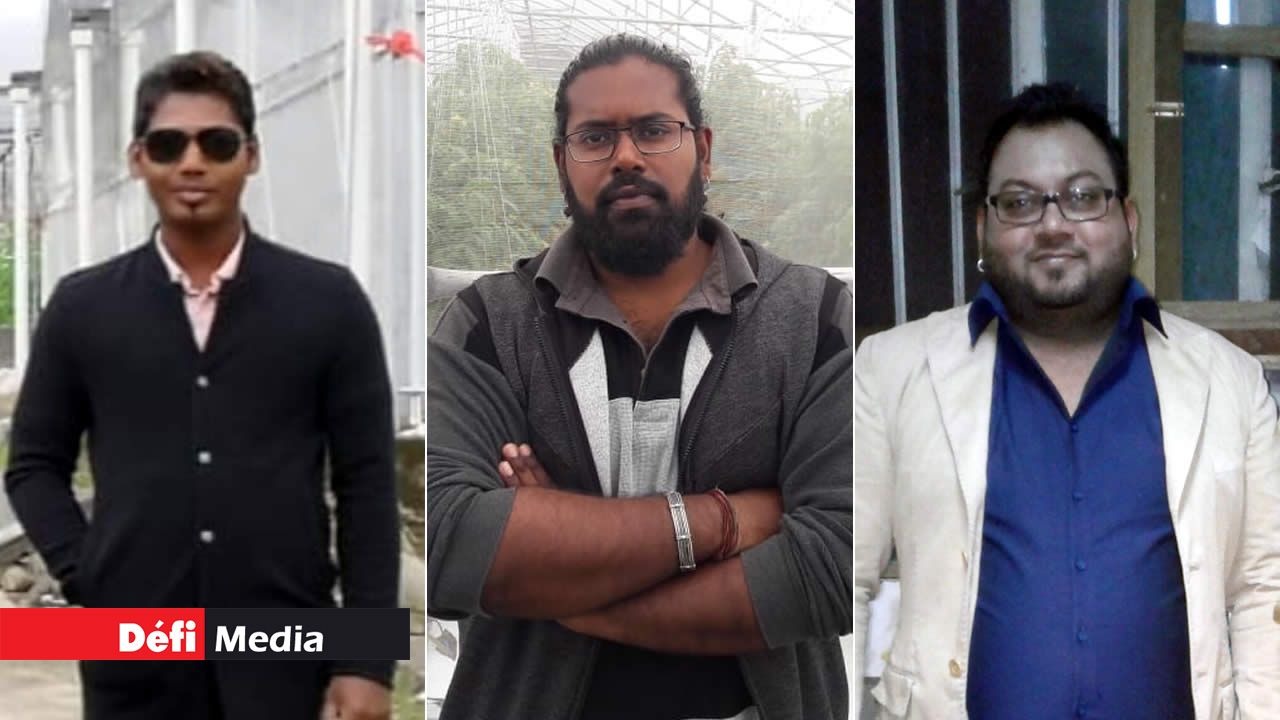 Kailash Dussoye, Eklavyah Soopal et Roshan Jhuboo.