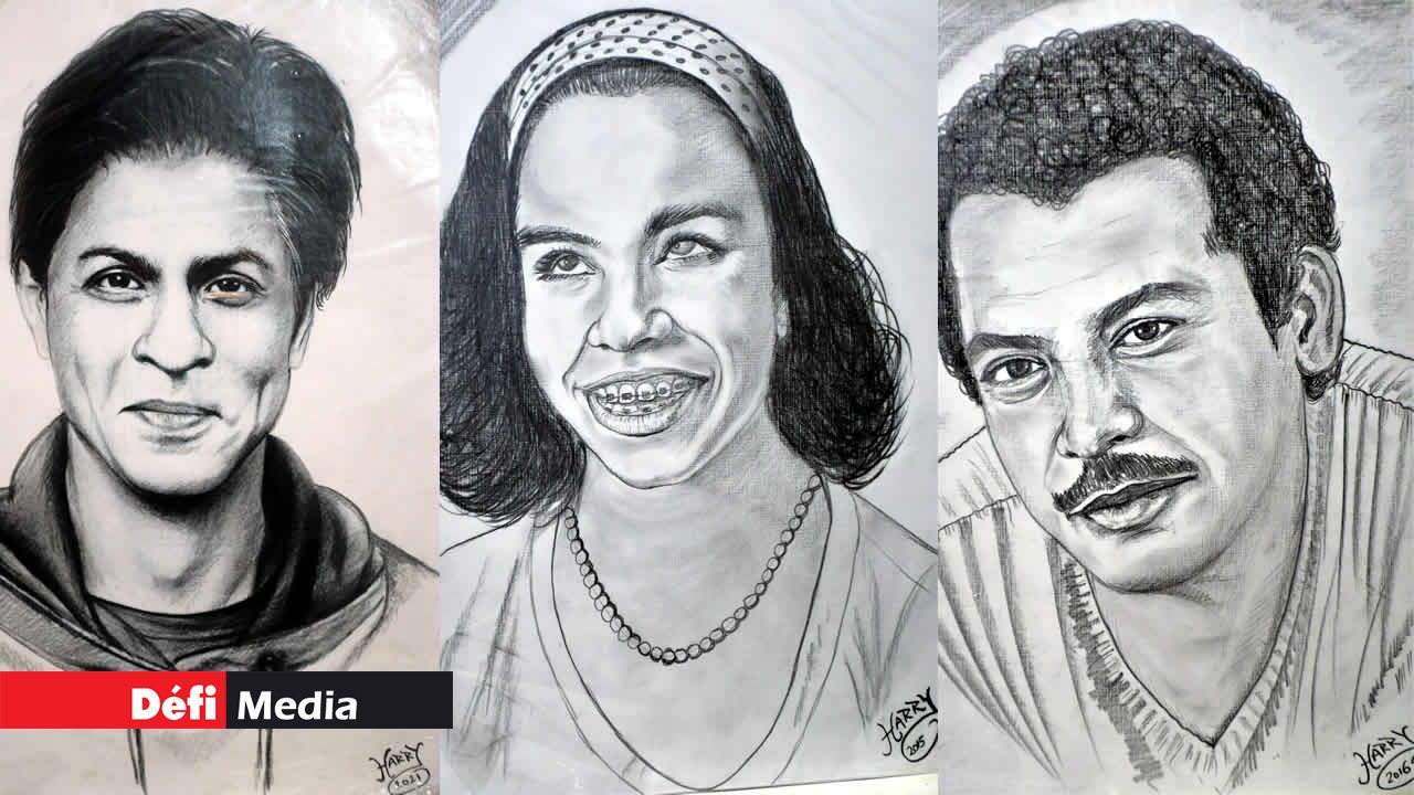 Le seul et l’unique Shah Rukh Khan, superstar de Bollywood. Jane Constance, une autre artiste qui a fait honneur au pays à la compétition The Voice France. Il a aussi fait le portrait de l’artiste Désiré François.