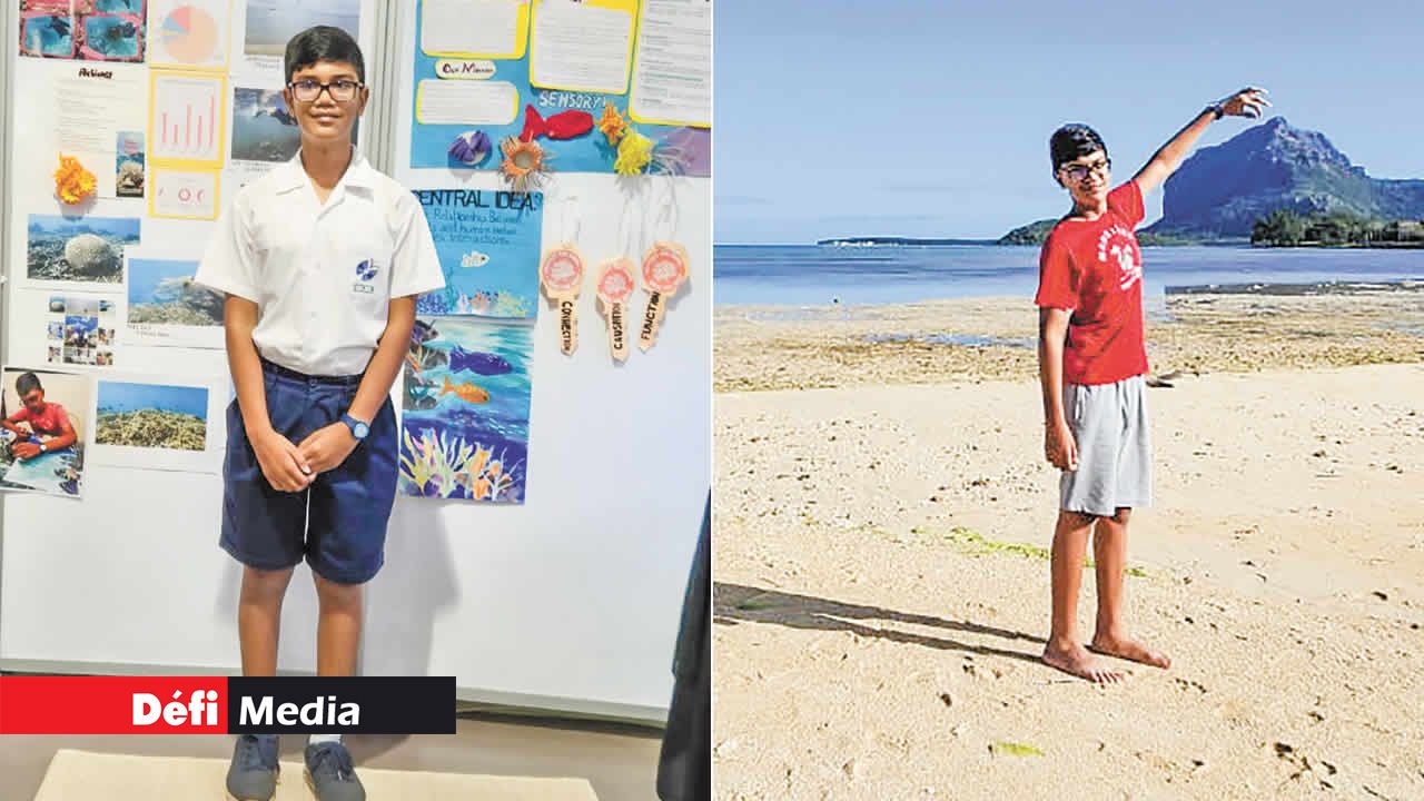 Yuri lors de l’exposition PYP qui a pris fin le 5 juillet 2024. Yuri a créé un Ocean Guardian Club pour les enfants de son école.