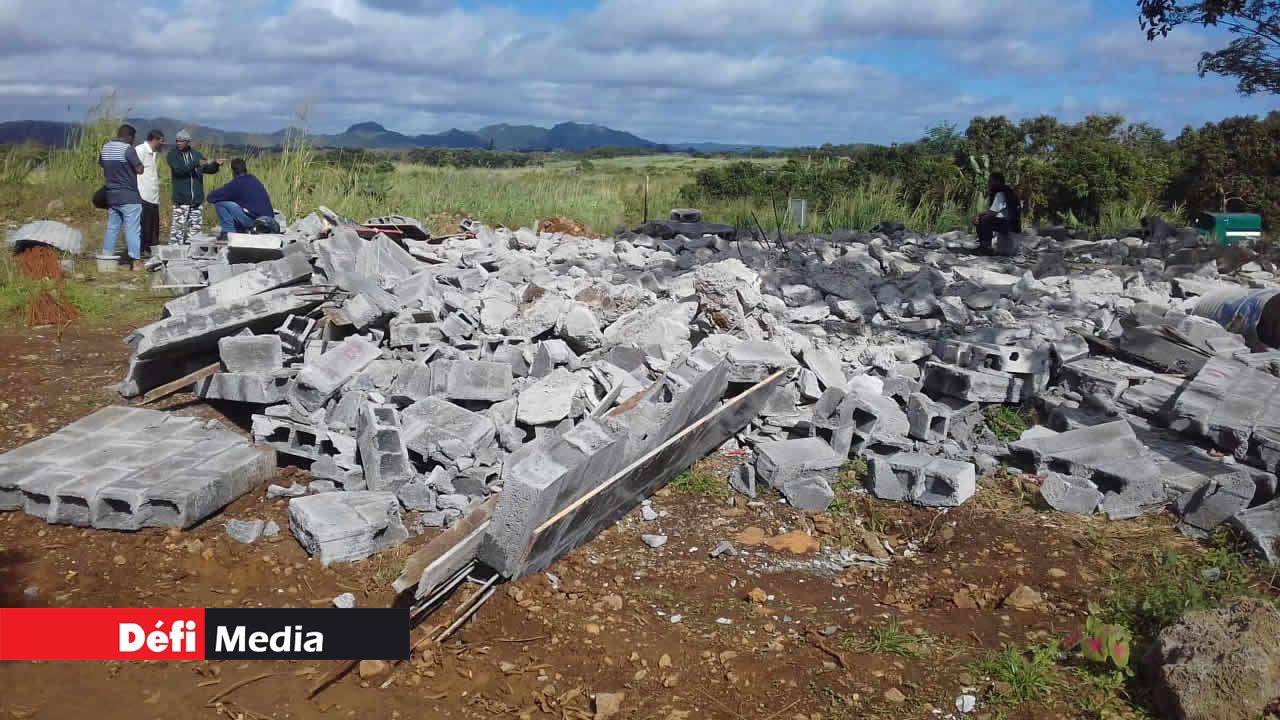 Les fondations rasées. maison