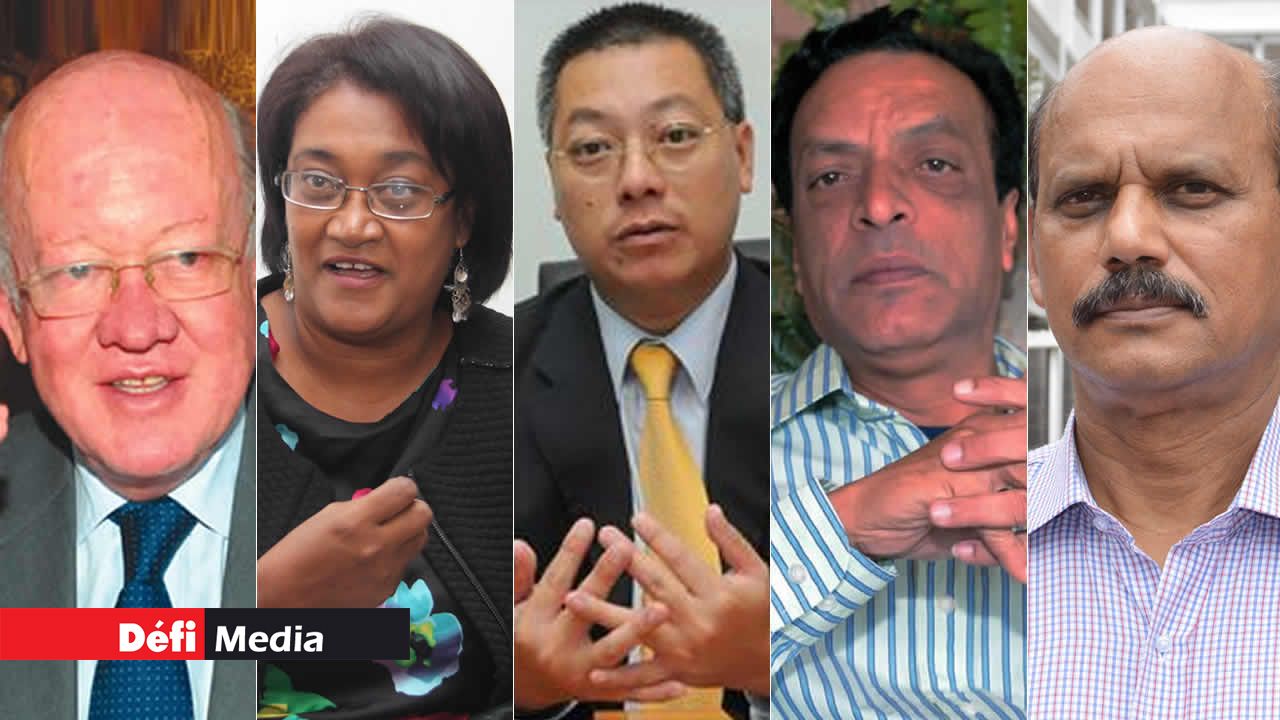 François de Grivel, Marie-Noëlle Elissac-Foy, Eric Ng, Pramode Jaddoo et Radhakrishna Sadien.