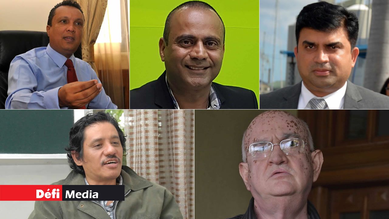 Patrick Assirvaden, Bobby Hurreeram, Dan Baboo, Jocelyn Chan Low et Rajesh Bhagwan.