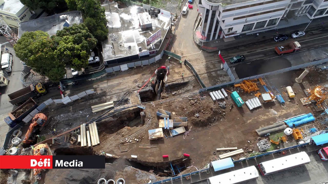 La gare de Rose-Hill est de plus en plus méconnaissable. Travaux à Rose-Hill