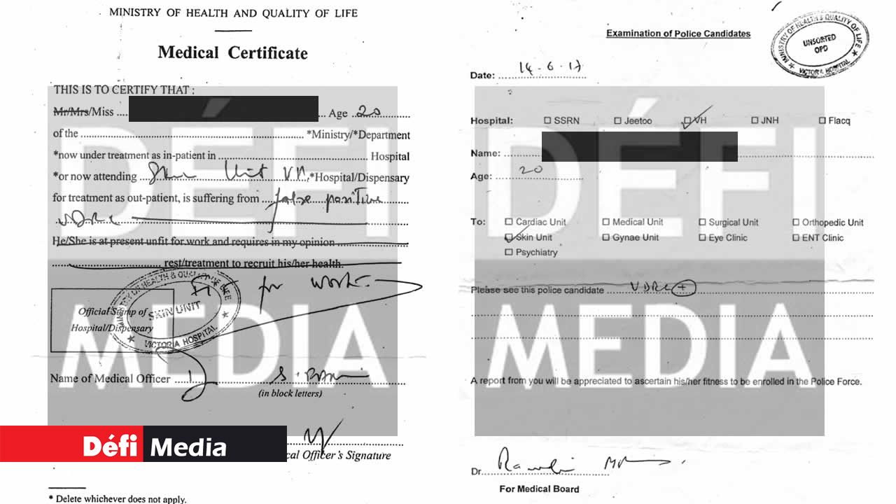 certificat médical de l’hôpital.