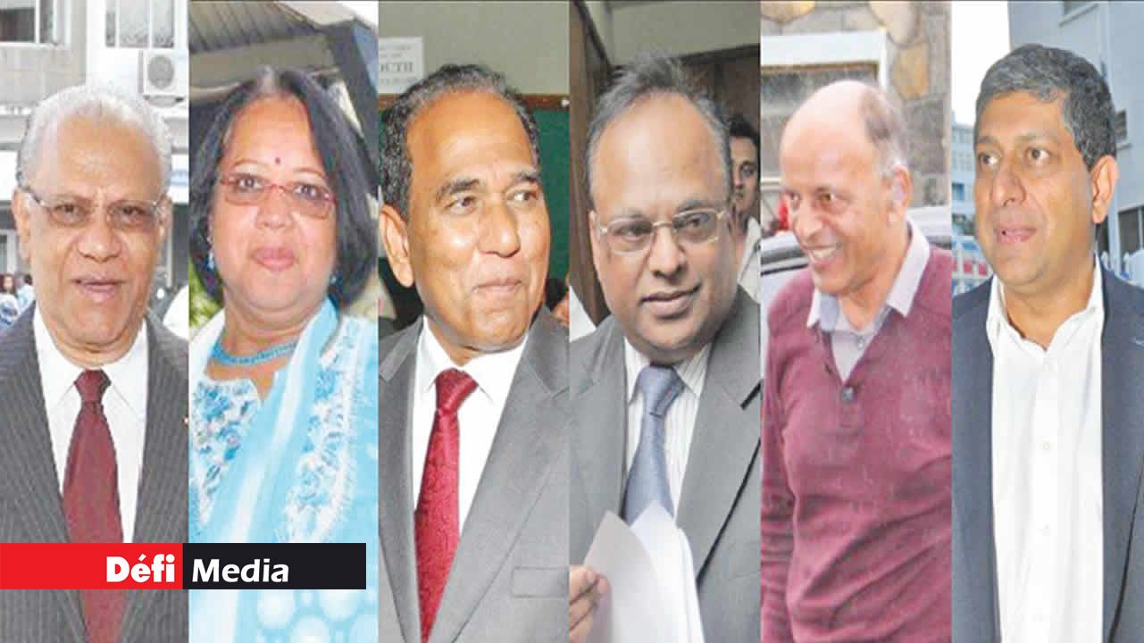 Navin Ramgoolam, Kalindee Bhanji, Anil Bachoo, R. Soomarooah, Reshad Hosany et Veekram Bhunjun