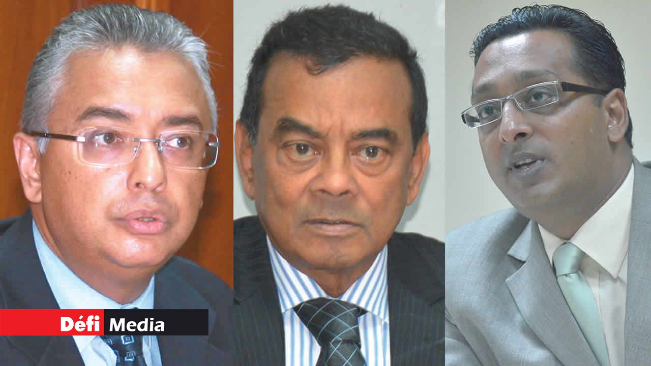Pravind Jugnauth, Ivan Collendavelloo et Roshi Bhadain