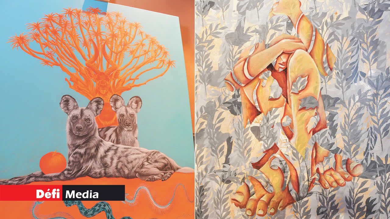 Les œuvres des artistes exposées chez Nando’s pour le plaisir du grand public.