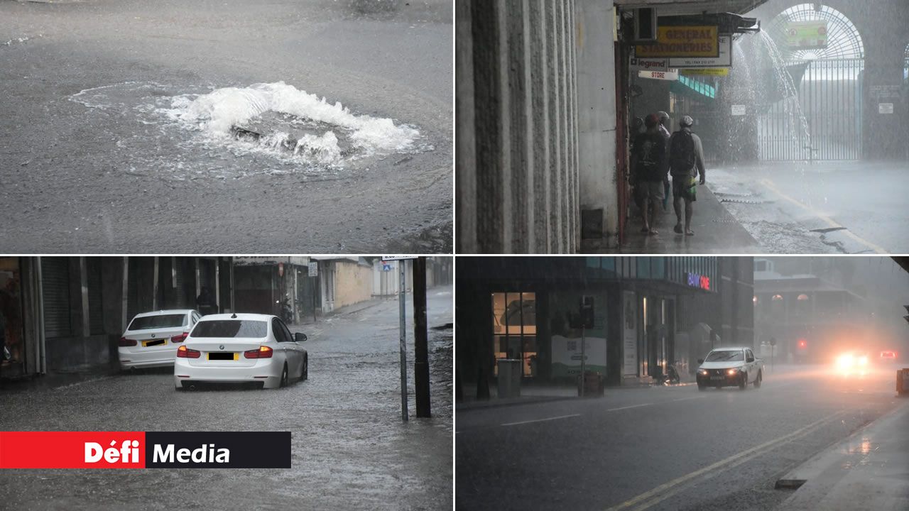 Pluies torrentielles : des accumulations d’eau à Port-Louis