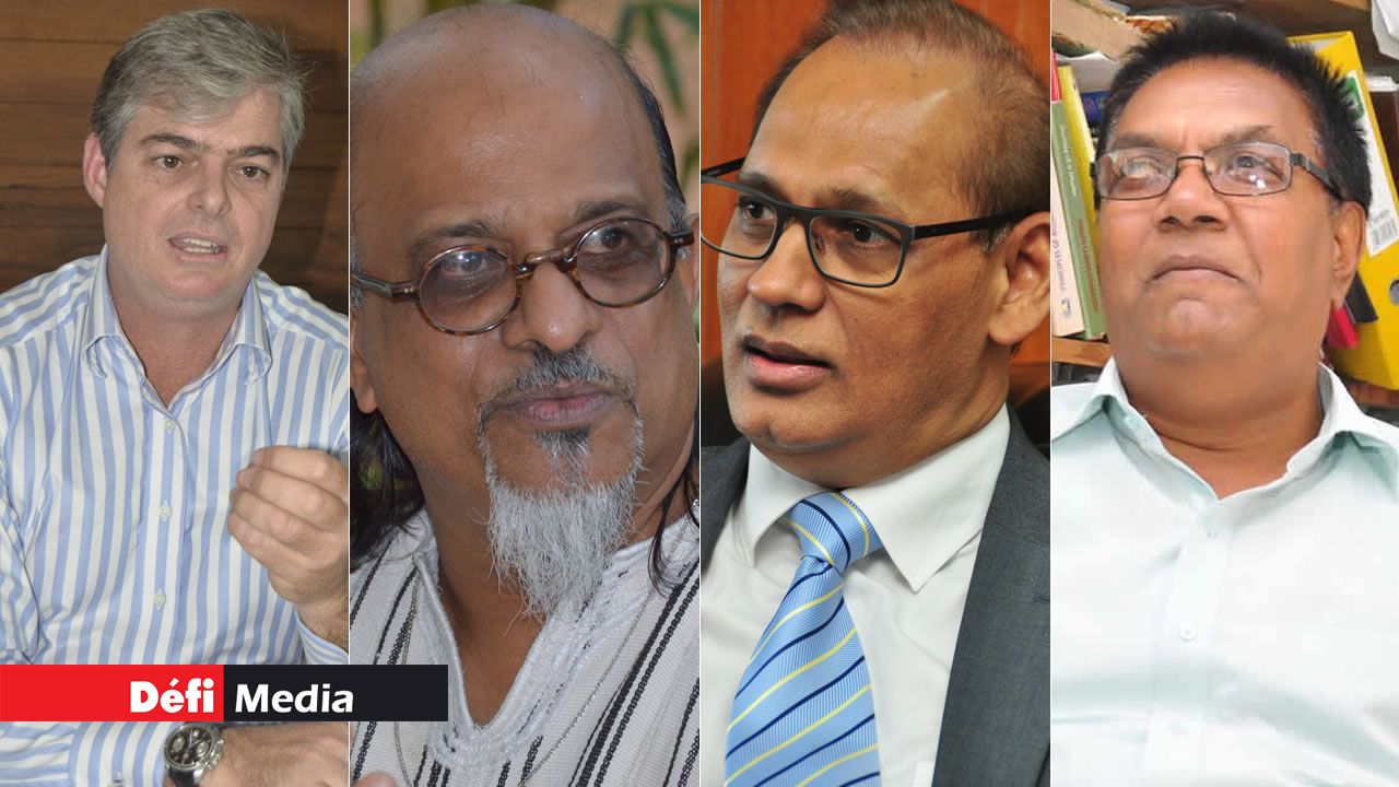 Gerald Lincoln, Ashok Subron, Mahen Seeruttun et Kreepalloo Sunghoon.