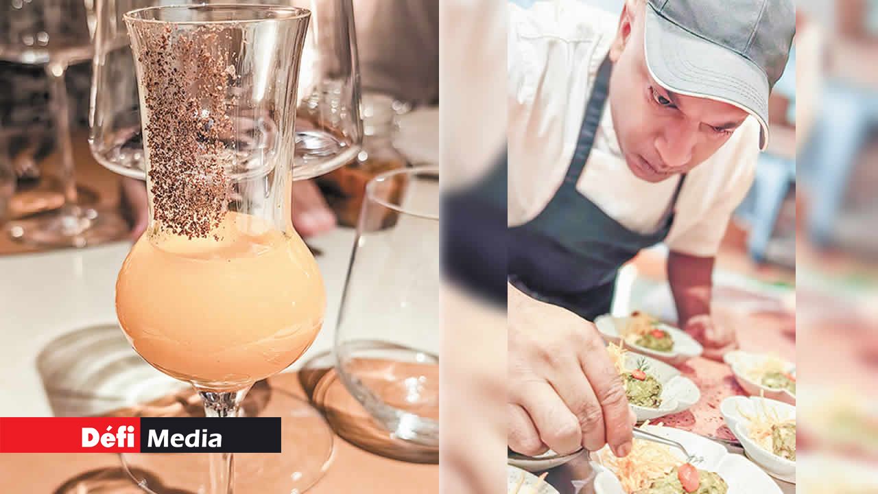 La fameuse Amari Gold, boisson spécialement conçue avec du gingembre, du safran et du jus de mangue, un délice pour le palais ! La préparation minutieuse du Chutney Chicken.