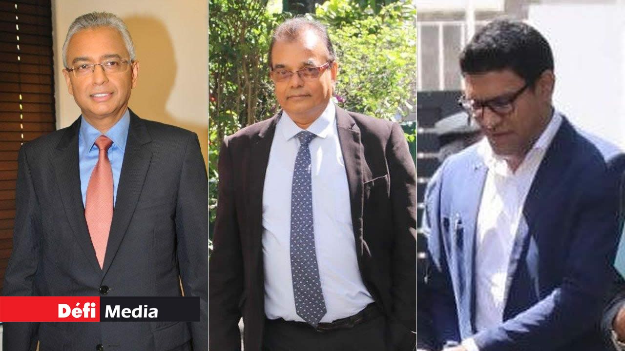 Pravind Kumar Jugnauth, Suren Dayal et Shah Javed Khadarun.