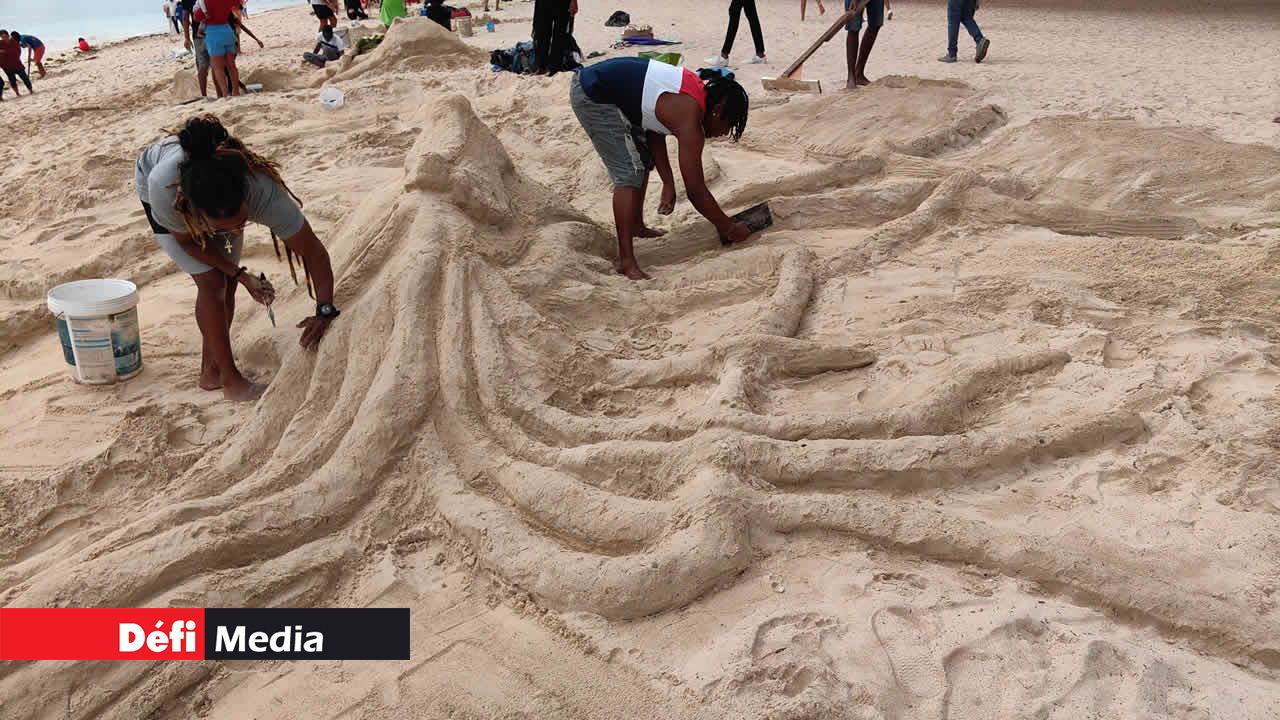 Des Tresses nattées dans le sable représenter un rastaman.