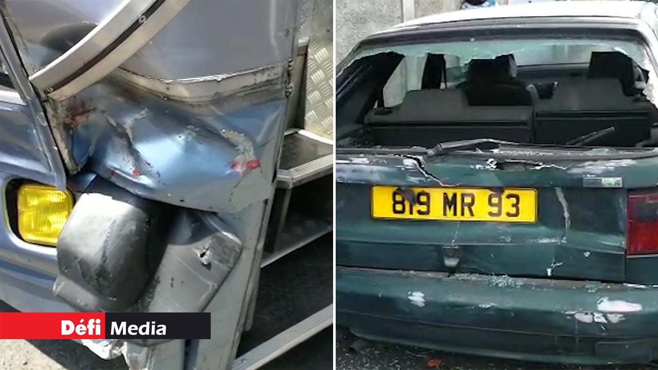 Sortie de route d’un bus  à Vallée-Pitot