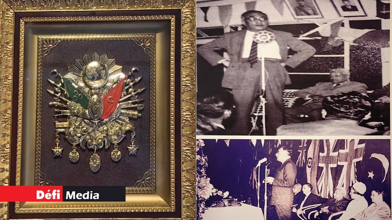 Le Blason de l’Empire ottoman. Sir Abdul Razack Mohamed est l’un des hommes politiques les plus importants de Maurice. Selon les documents d’archives, les liens de sa famille avec les Ottomans remontent à très longtemps en Inde.