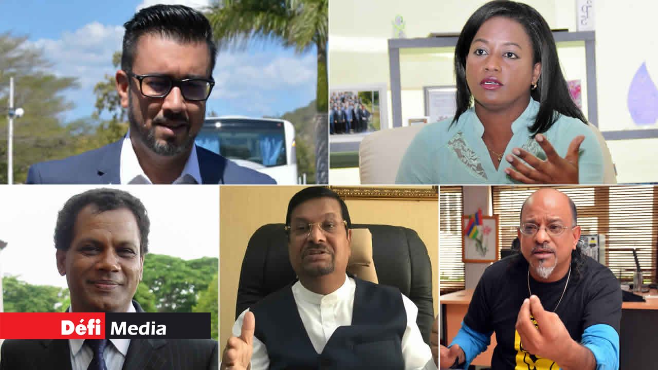 Shakeel Mohamed, Aurore Perraud, Ajay Gunness, Showkutally Soodhun et Ashok Subron.