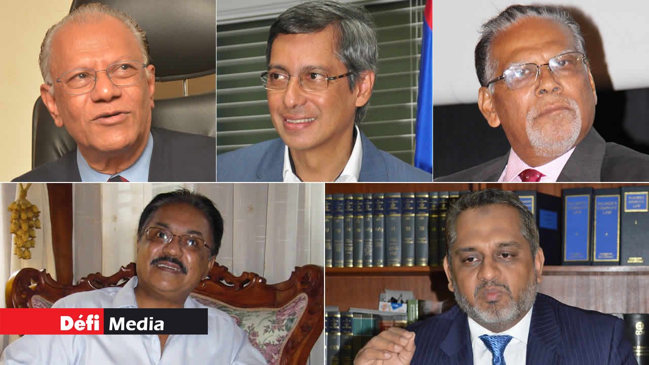 Navin Ramgoolam, Xavier-Luc Duval, Raj Makoond, Raj Meetarbhan et Reza Uteem