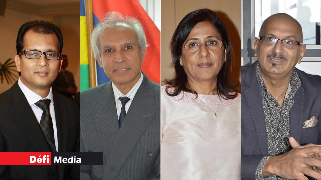 Zouberr Joomaye, Anwar Husnoo, Fazila Daureeawoo et Bashir Jahangeer