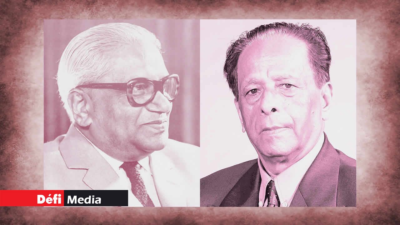 Sir Seewoosagur Ramgoolam et Sir Anerood Jugnauth.