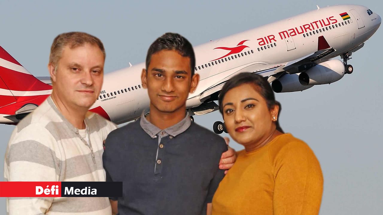 Dave Bysooa encadré de ses parents.