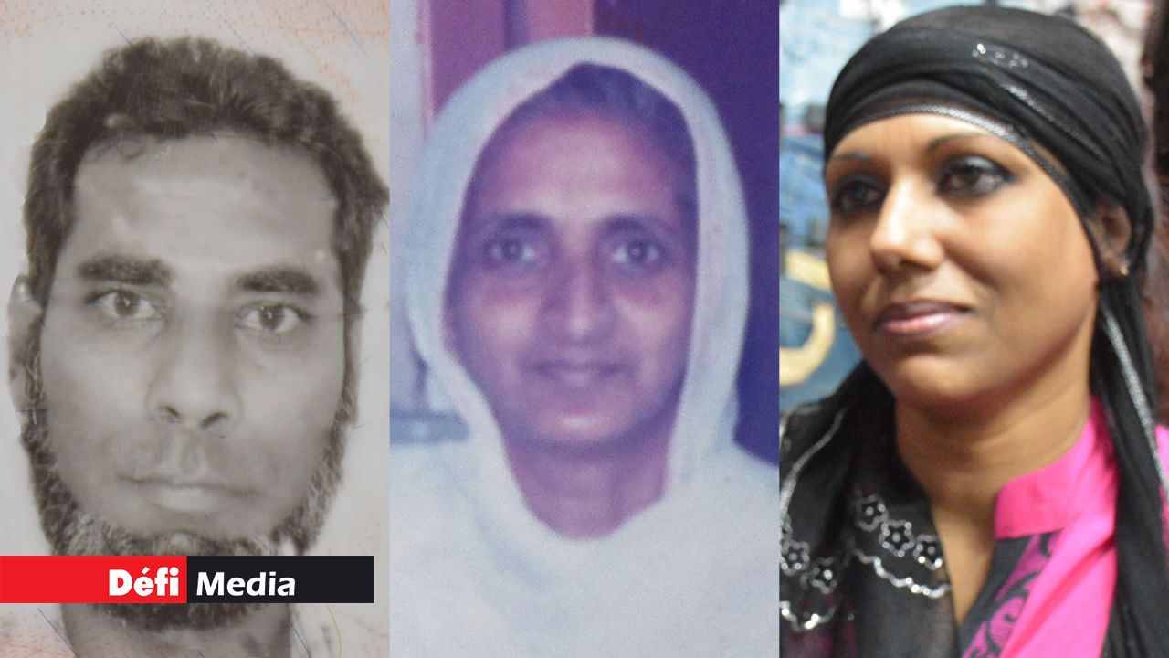 Les deux rescapés Ally et Jamila Peerboccus. Zaeera Peerboccus à droite.